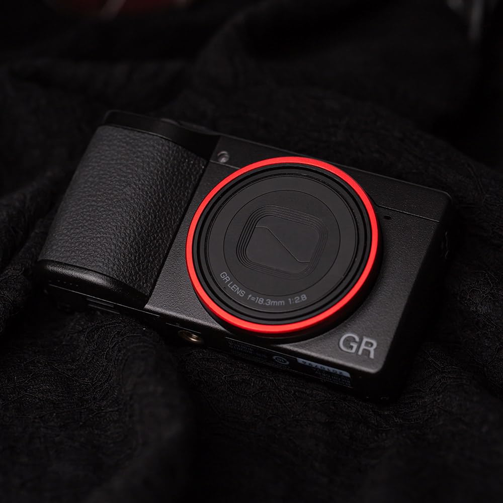 GR4 Metal Camera Lens Decoration Ring Cap for Ricoh GR IV Replaces for Ricoh GN-3 Ring Cap Camera Accessories (Red)