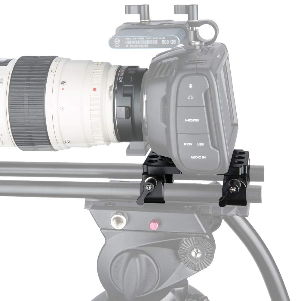 NICEYRIG Tripod Mounting Plate with 15mm Rod Clamp Railblock for Rod Support/DSLR Rig Cage