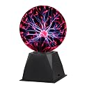 Gresus 7 Inch Plug-in Magic Plasma Ball Lamp - Touch & Sound Sensitive Interactive Plasma Lamp Nebula Sphere Globe, Science Educational Gift