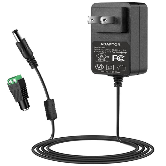 12V 3A Power Adapter, UL Listed 100-240V AC to DC 12V 3Amp 36W Power Suppy, 12Volt 3000mA 2.5A 2A 1A Wall Wart AC/DC Power Converter for LED Strip…