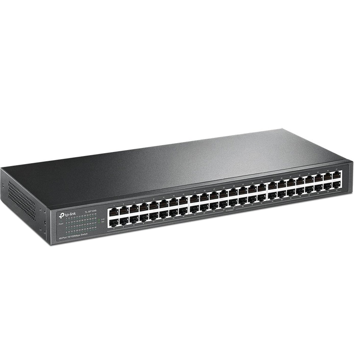 TP-Link 48 Port 10/100Mbps Fast Ethernet Switch, Plug and Play, Rackmount, Sturdy Metal w/Shielded Ports, Fanless, Unmanaged (TL-SF1048)