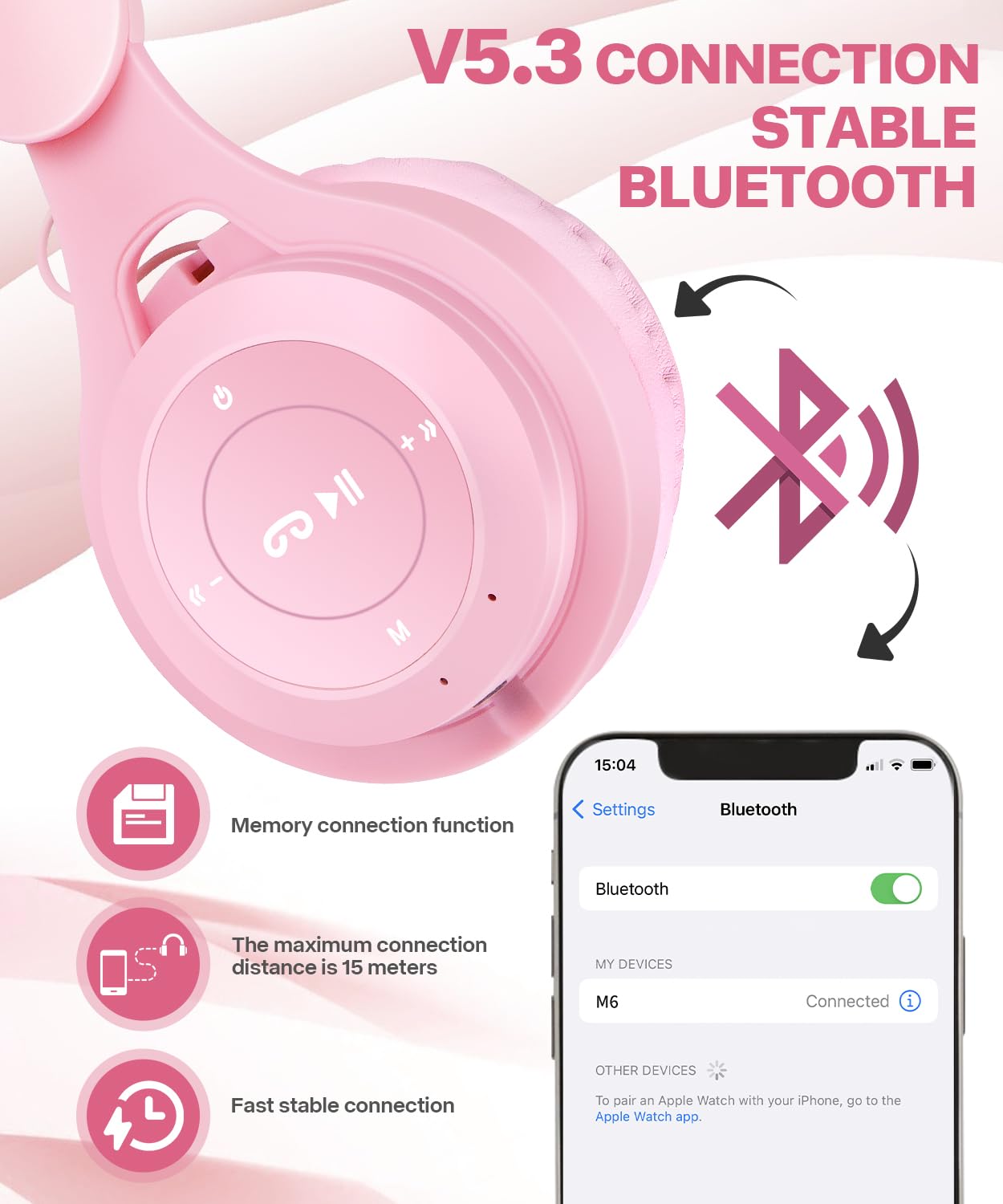 scorking Kids Bluetooth Headphones, Over Ear Children's Wireless Bluetooth 5.3 Headsets, Built-in Mic, Comfortable Wear & HD Sound, Kids Headphones…