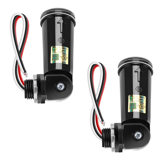 2 Pack Photo Cell Outdoor Light Sensor, Dusk to Dawn Sensor, Photocell Sensor, Photoelectric Switch, UL Listed, IP65 Waterproof, 110V, 120V, 220V