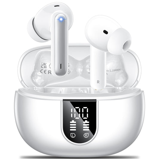 Wireless Earbuds, 2024 Wireless Headphones HiFi Stereo Earphones with 4 ENC Noise Canceling Mic, 42Hs Playtime In Ear Earbud, Bluetooth 5.3 Sport