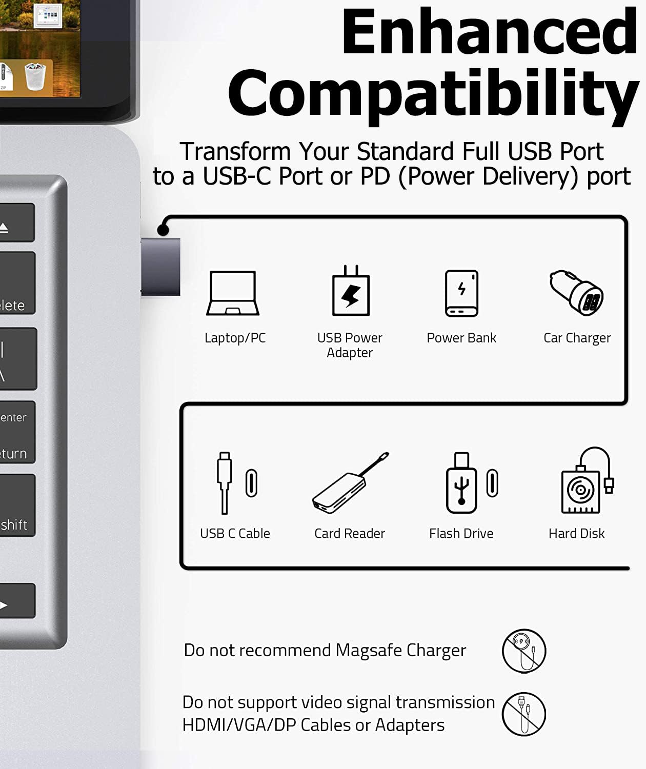 USB-C Female to USB 3.0 Male Adapter (2Pack) Compatible with Your Samsung Galaxy Book Pro 360 (13.3-inch) Multi use converting add Functions Such as…