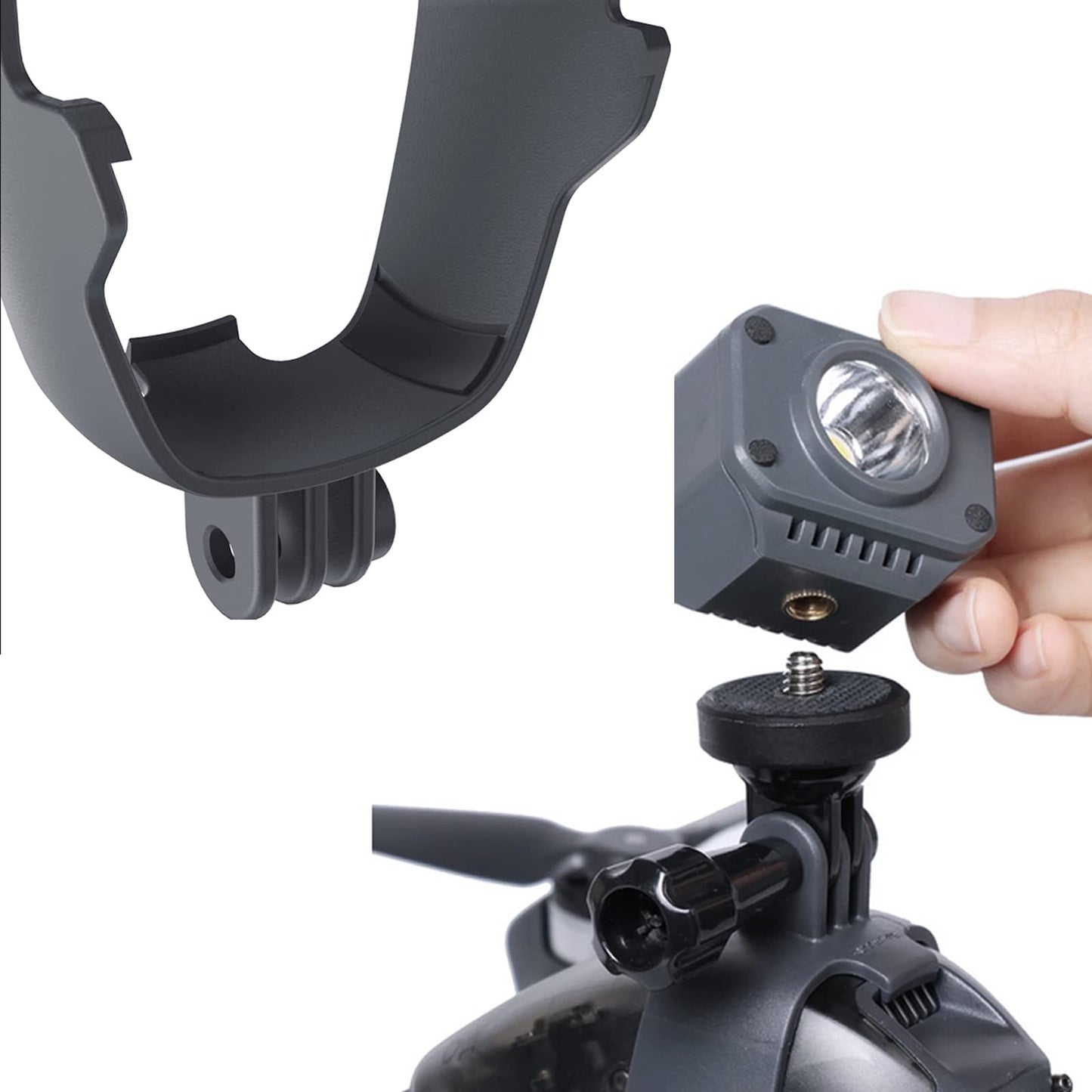 Honlyn Mounting Adapter Bracket Compatible with DJI FPV Mount Bracket Searchlight Gopro Pocket 2 Camera Drone Accessories