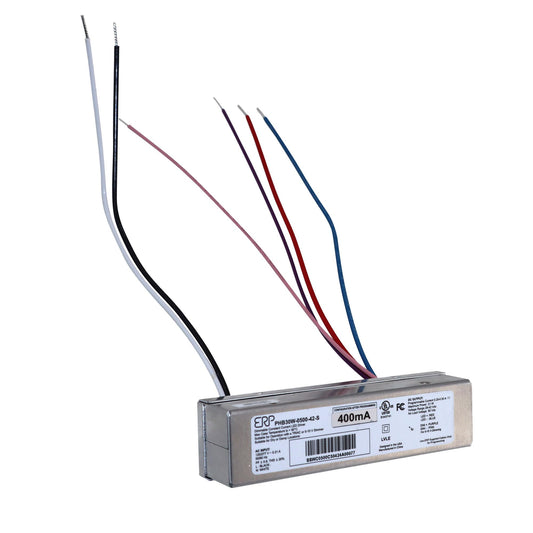 ERP Power PHB30W-0500-42-S CC LED Power Supply 120-277 Vac, 87% eff, Rectangular ESS Metal Case, Forward/Reverse Phase & 0-10V dimming, 1-100% dim