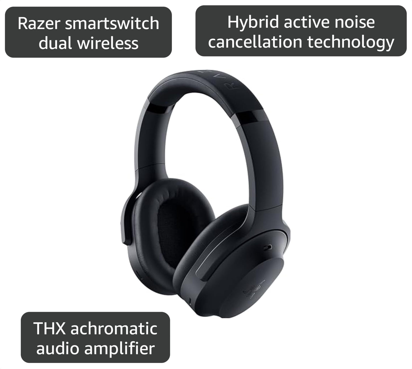 Razer Barracuda Pro Wireless Gaming & Mobile Headset (PC, PlayStation, Switch, Android, iOS): Hybrid ANC - 2.4GHz Wireless + Bluetooth - THX AAA