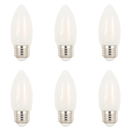 Westinghouse 5315020 4.5 Watt (60 Watt Equivalent) B11 Dimmable Frosted Filament LED Light Bulb, Medium Base, 6 Pack
