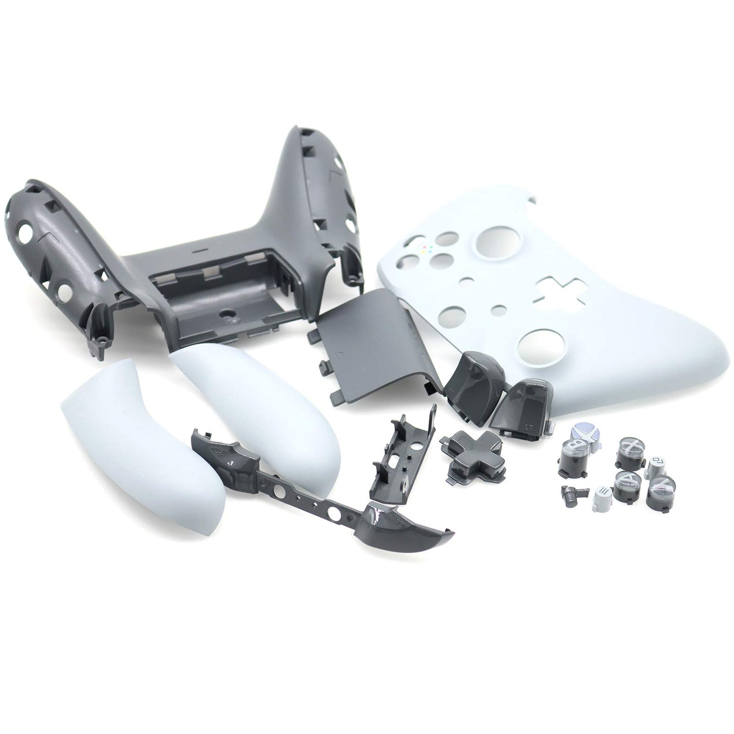 Deal4GO Full Housing Shell kit with Full Button Set Thumbstick Replacement for Xbox One Wireless Controller 1708 Grey/Green