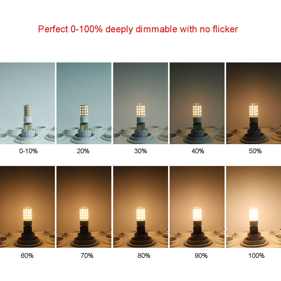 DA DANG JIA G9 LED Bulb Dimmable 5W, G9 Equivalent 40W, 50W, 60W Halogen, 500LM 2700K Warm White, 120V No-Flicker, Chandelier Lighting 6-Pack