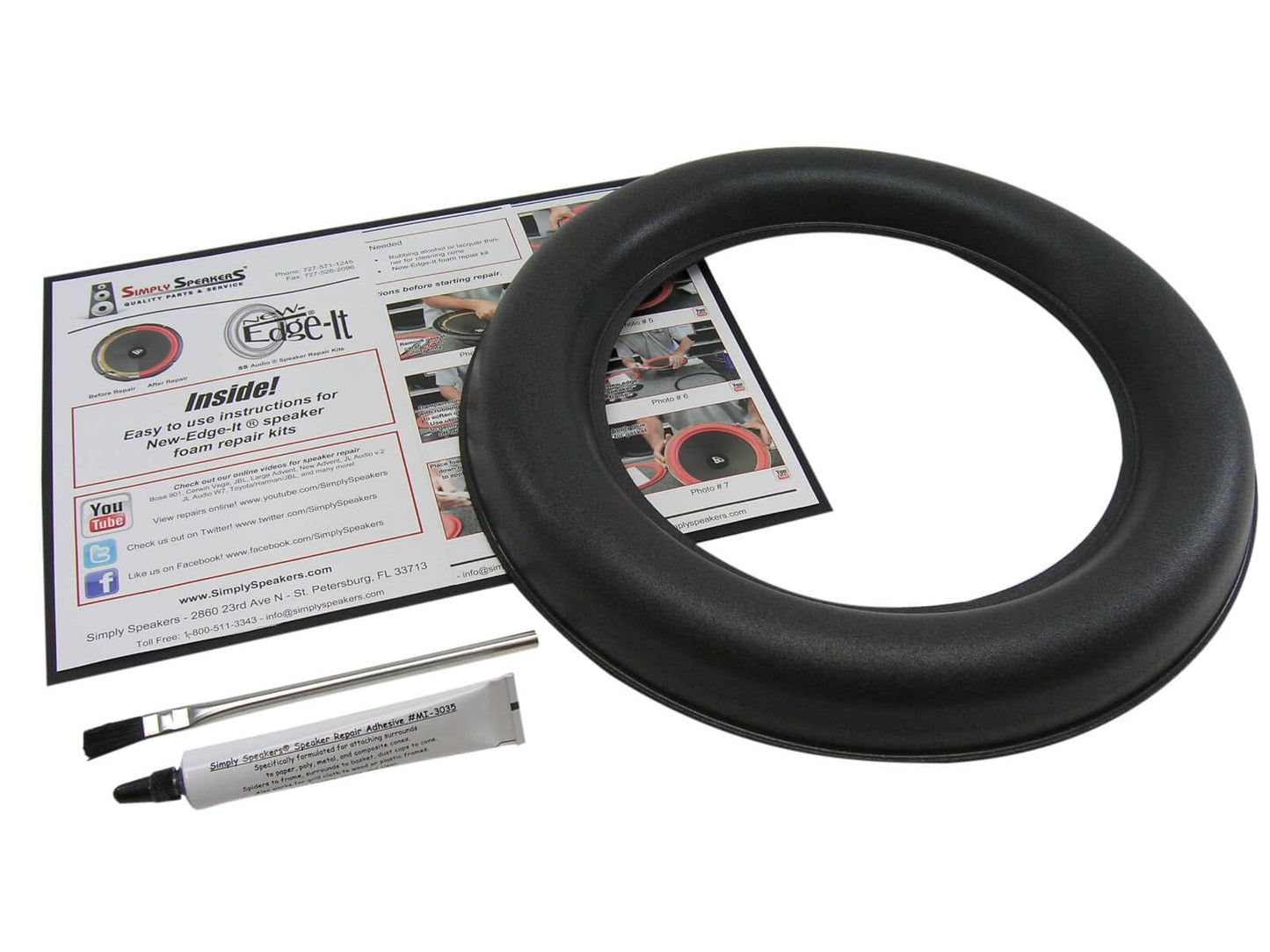 Speaker Foam Repair Kit Fits JL Audio 12W7, 12W7-3, 12W7AE-3, Fathom F-112 Subwoofer, FSK-12JL-W7-1 (Single)