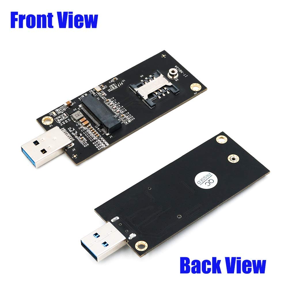 Tekit NGFF(M.2) Key B to USB 3.0 Adapter with SIM 6pin Slot for WWAN/LTE Module(Key B to USB3.0)