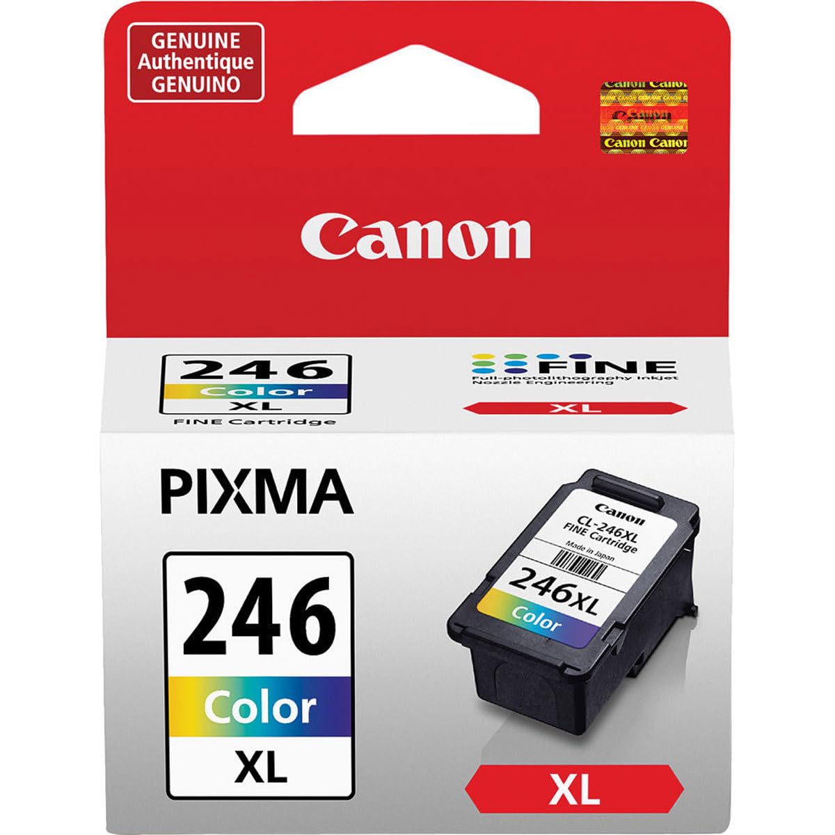 Canon 2 Pack CL-246 XL High Capacity Color Ink Cartridge for Select PIXMA IP, MG, MX, TR, TS Series Printers - 13ml