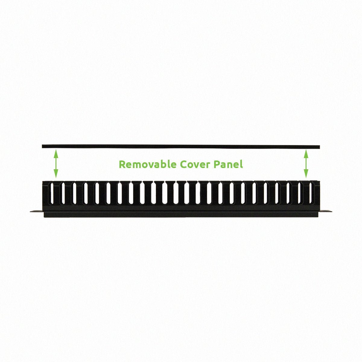 NavePoint 1U Plastic Rack Mount Horizontal Cable Manager Duct Raceway for 19 Inch Server Rack