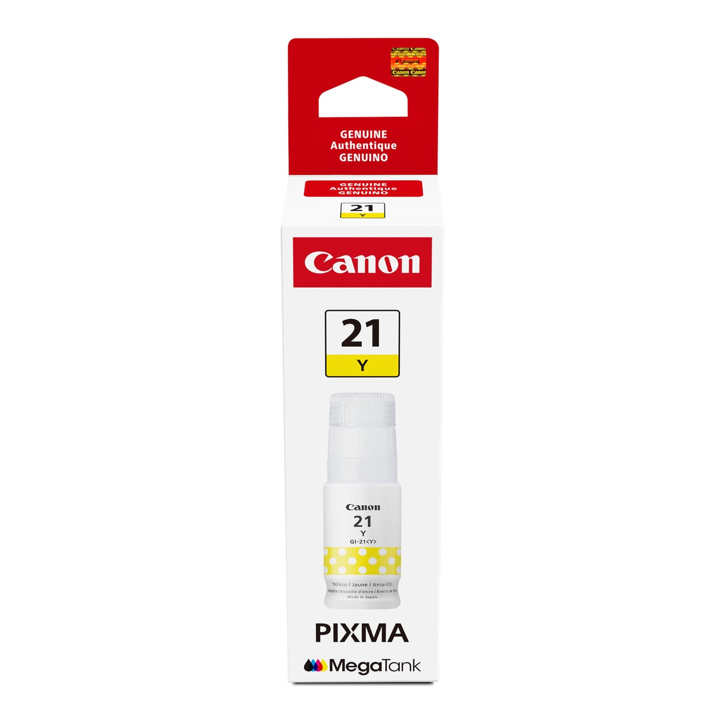 Canon GI-21 Genuine Yellow Ink Bottle, Compatible with Megatank G1220, G2260, G3260, G1230, G2270, G3270, G4270, G3290, and G4280 Printers
