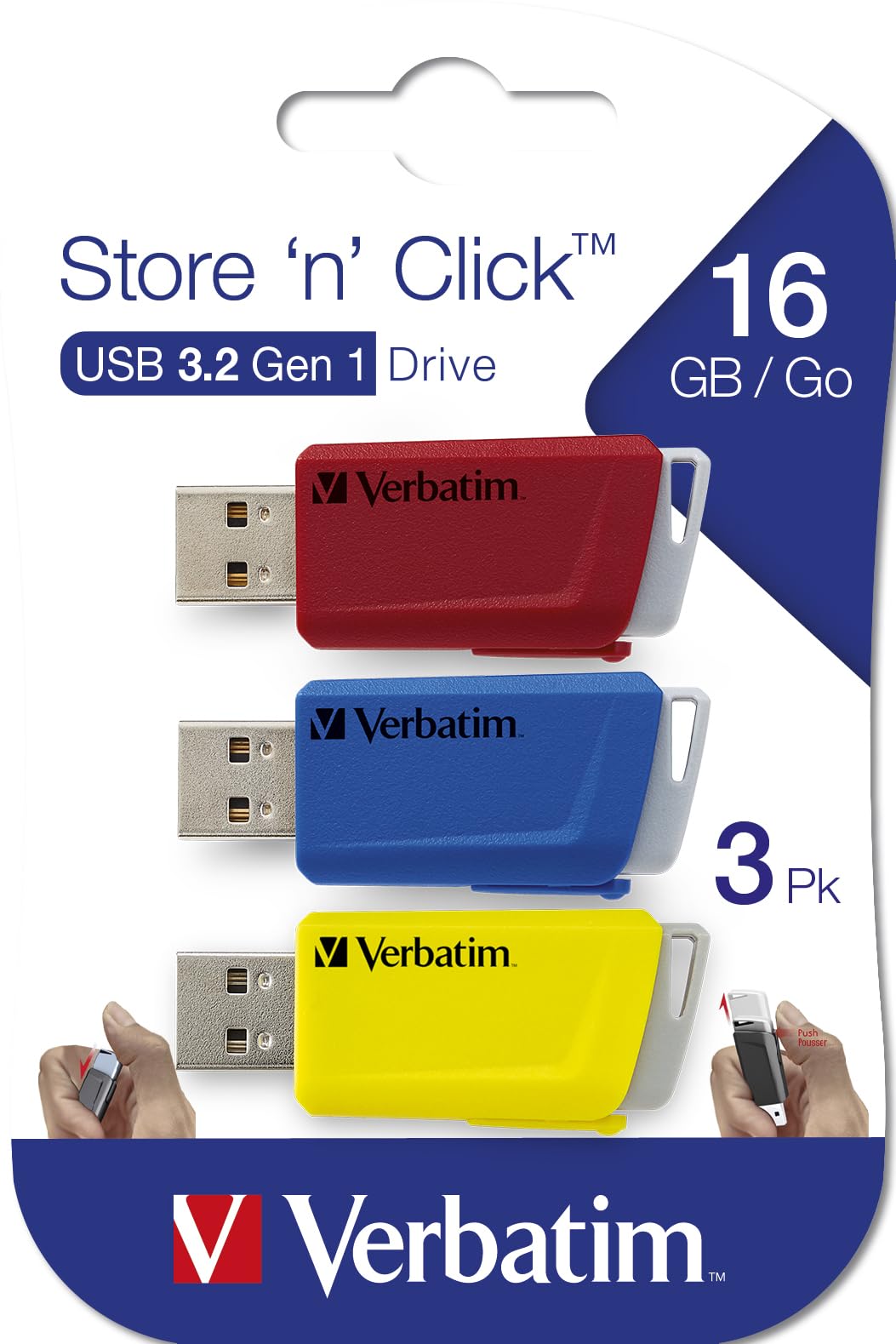 Verbatim USB-Stick Store n Click 3x16gb