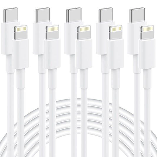 USB C to Lightning Cable [Apple MFi Certified] 5 Pack 6/6/6/6/6 FT iPhone Charger Type C to Lightning Cable Power Delivery Fast Charging Cord…
