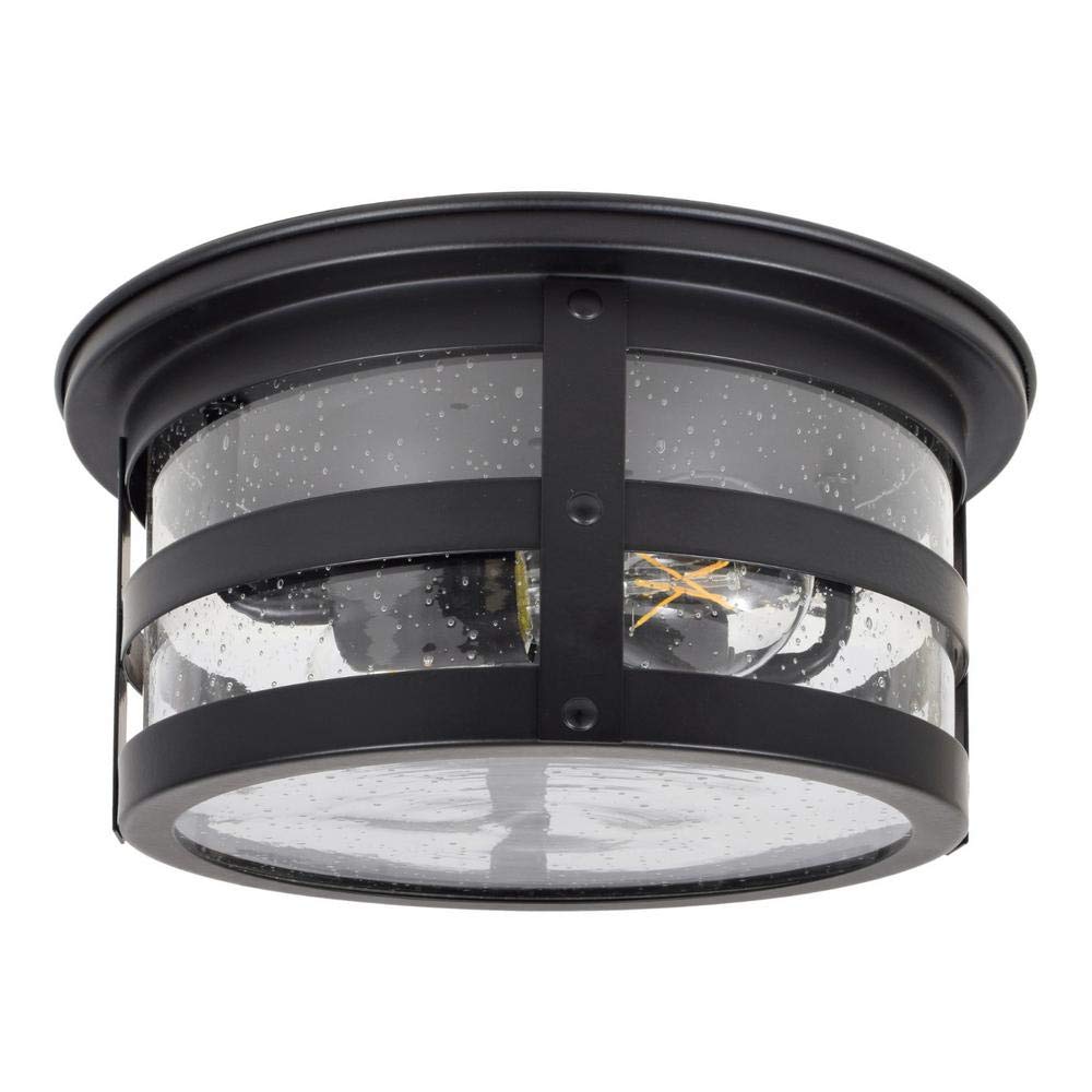 Sylvania Vintage Cambridge Triple Ring Drum Light Fixture with 2 A19 Dimmable LED Light Bulbs Included, 1600 Lumens (60125)