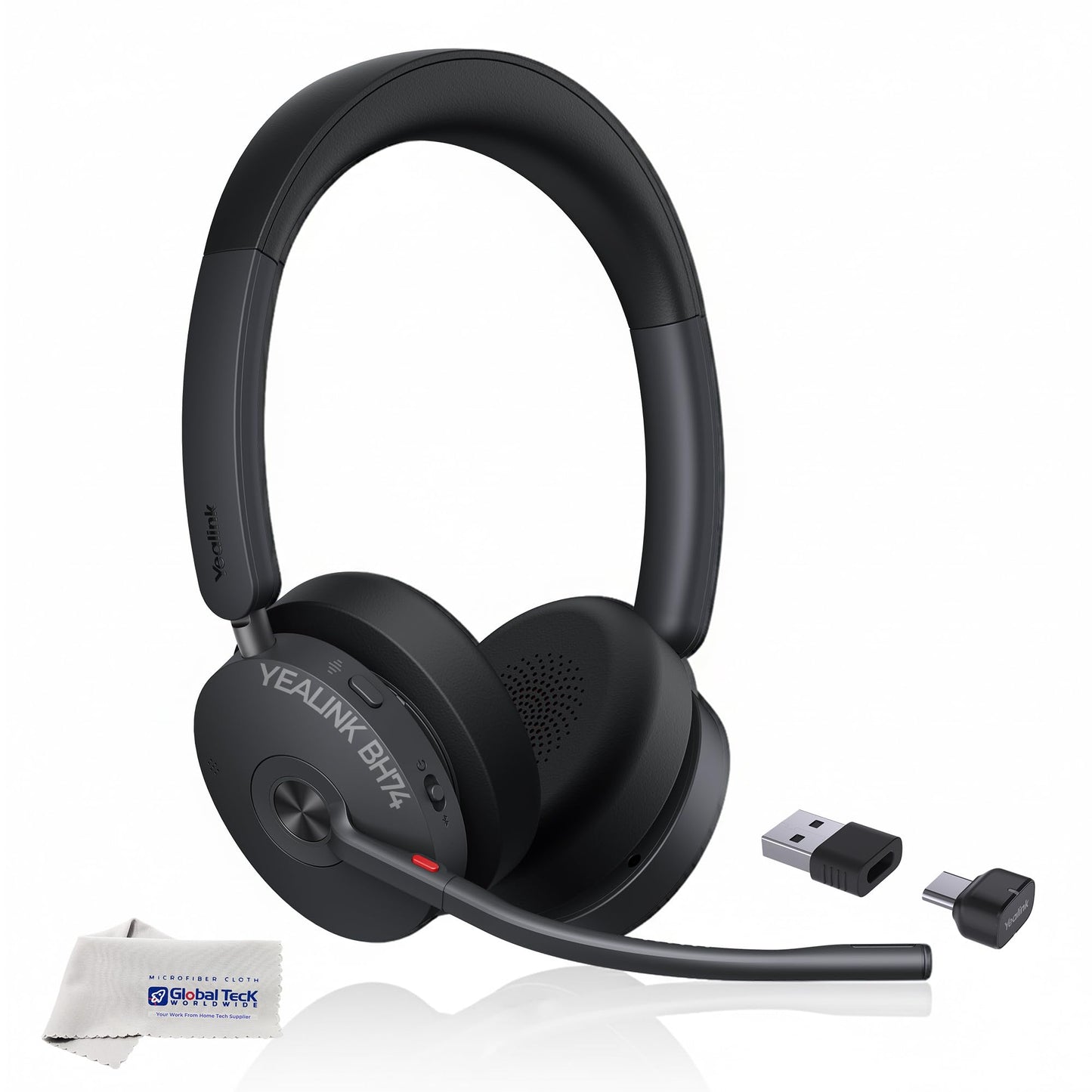 Yealink Headset BH74 Bluetooth Wireless On-ear, Acoustic Shield Mic & Hybrid ANC, Long Battery, All-Day Comfort, Dual Busylight, Teams Certified…