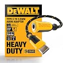 DEWALT Aux to USB C Adapter - 3.5mm to USB C Audio Headphone Jack Dongle with DAC Chip, CTIA Compatible, Kevlar-Reinforced Cable for iPhone 17 16 15