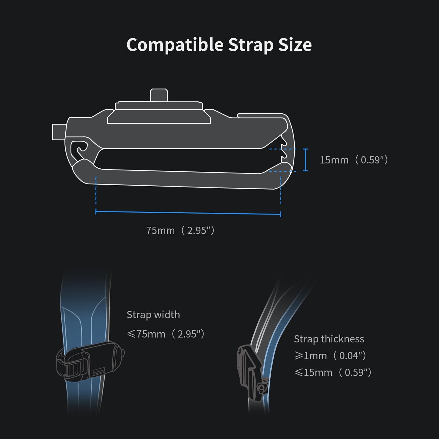 PGYTECH Beetle Camera Clip with Plate Quick Release System for Sony, Nikon, Fuji, DSLR Action Camera Backpack Cameras Strap Mount (for Camera)