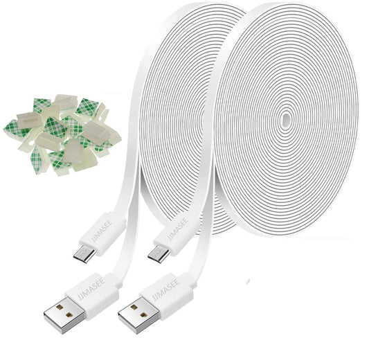 JJMASEE 2Pack 10FT Power Extension Cable for Wyze Cam V3/V4/OG/V3 Pro, Blink Mini/Mini Pan,Kasa,Arlo Essential,Eufy,SimpliSafe (Not for Wyze Pan v3)