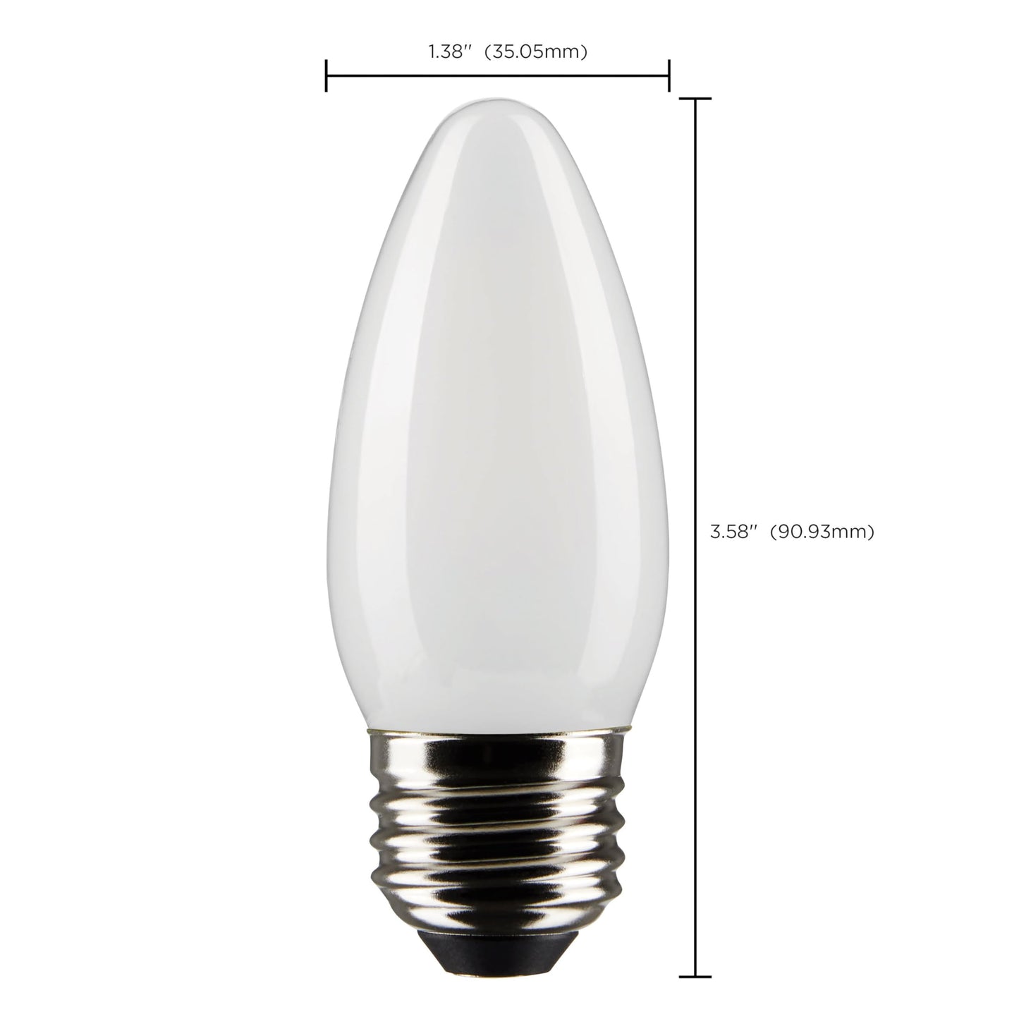 Satco S21836 4 Watt B11 LED Bulb, Frosted, Medium Base, 2700K, 350 Lumens, 120 Volt, 2-Pack