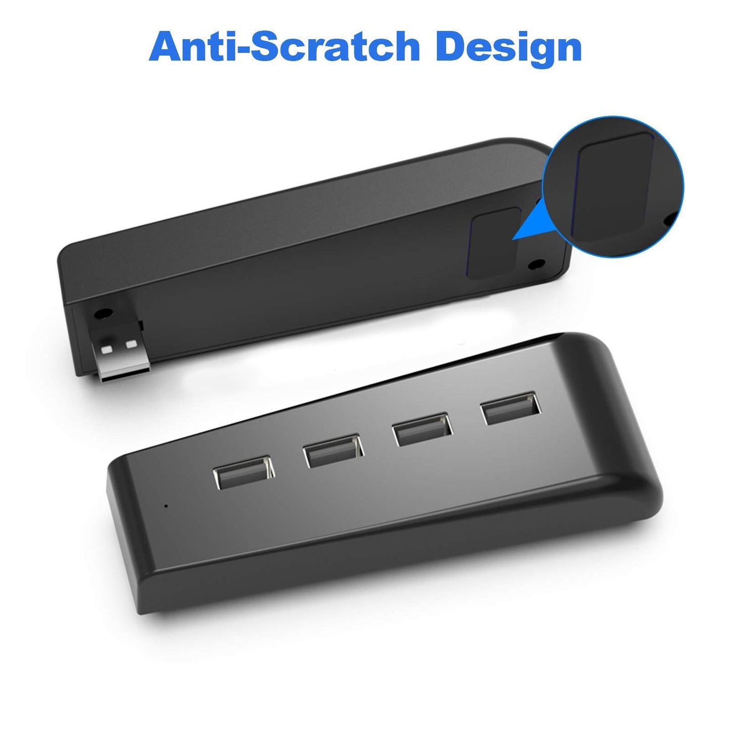 NexiGo PS5 4 Ports USB Hub, [Minimalist Design], High-Speed Data Transfer, Fast Charging Ports for DualSense Controller, Splitter Expander