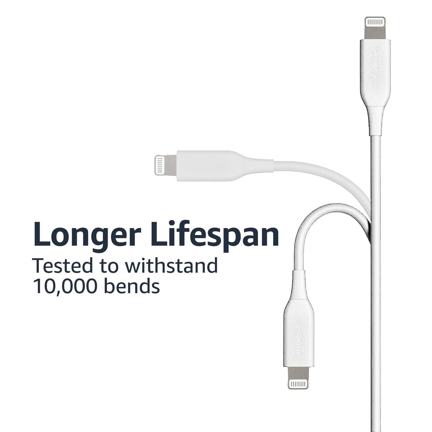 Amazon Basics 2-Pack Fast Charging USB-A to Lightning ABS Durable Charger Cable, MFi Certified for Apple iPhone Charging, iPhone 14 13 12 11 X Xs…