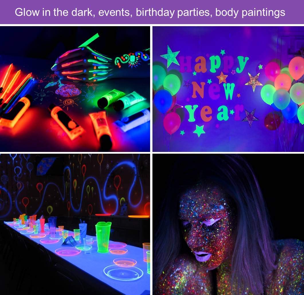 Wennyn LED Black Light, 10W USB Compatible UV LED Blacklight Tube for Blacklight Bulb Replacement, Glow in the Dark, Halloween, Posters, Blacklight