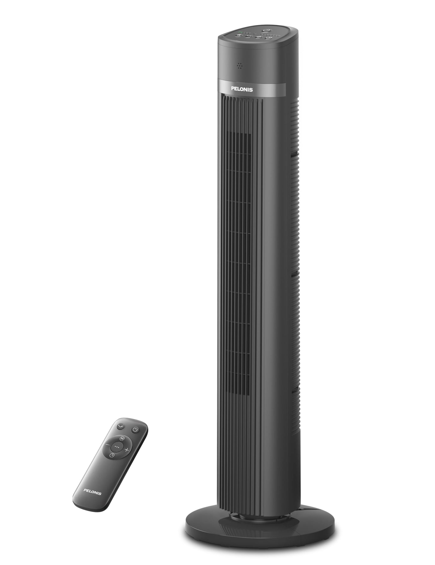 PELONIS 40 inch Bladeless Tower Fan for Bedroom, Standing Fan with Remote Control, 26ft/s, 90° Oscillation, 3 Speed Settings, 27 Db, 3 Modes, 15-Hour