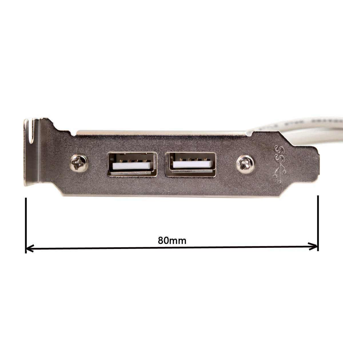 Chenyang 9Pin Motherboard Header 1 to 2 USB 2.0 Port Multiplier Panel Cable 40cm with 80mm PCI Bracket