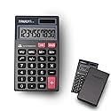 TRULY Pocket Calculator, 10-Digit Solar Calculator with Dual Power, Big Buttons, Auto Power Off, Compact Mini Calculator with PU Leather Case