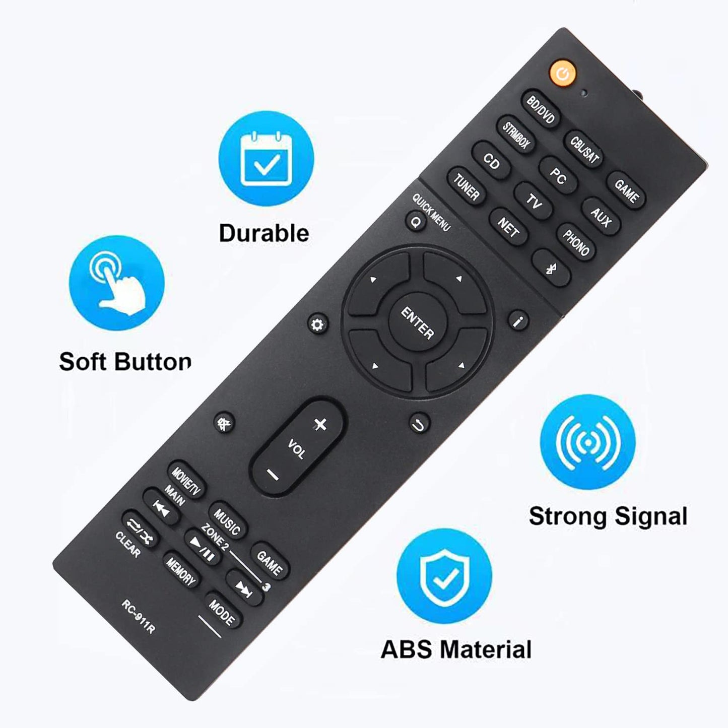 New RC-911R RC911R Remote Control for for Onkyo AV Receiver Speaker TXRZ810 TX-NR555 TX-NR787 TX-RZ610 TX-RZ710 TX-NR777 HT-R695 HT-S7800 TX-NR575