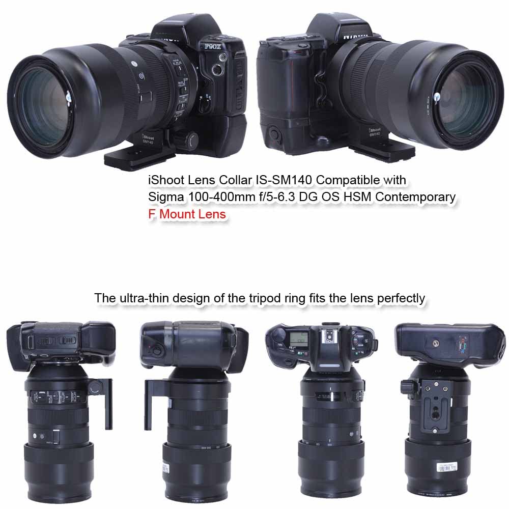 Lens Collar Tripod Mount Ring Compatible with Sigma 100-400mm f/5-6.3 DG OS HSM Contemporary (EF & F Mount Lens), Bottom is ARCA Fit Quick Release