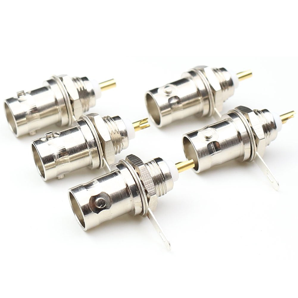 ANHAN BNC Female Panel Mount Connectors with Nut BNC Female Bulkhead Adapters RF Coaxial Adapter 5Pack