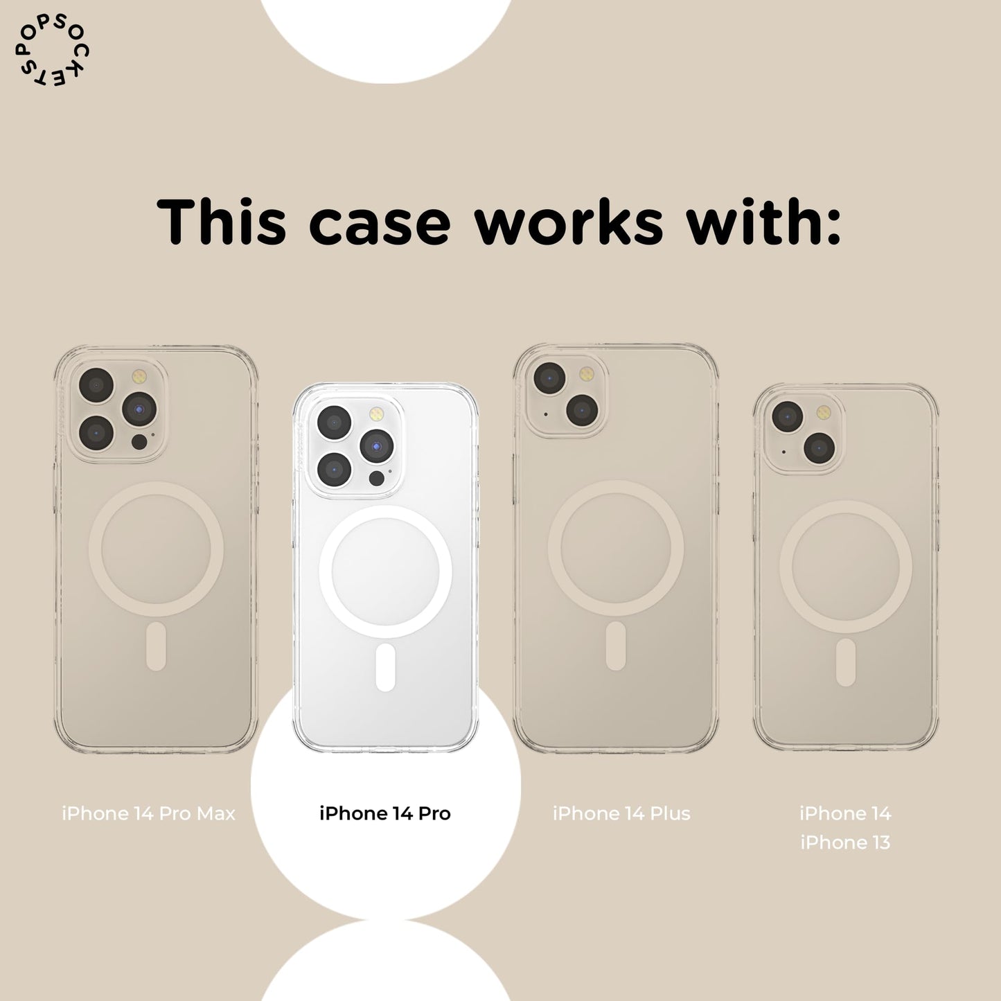 PopSockets iPhone 14 Pro Phone Case with MagSafe, Wireless Charging Compatible, Clear - iPhone 14 Pro MS Clear