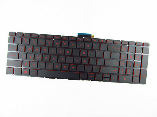 New US English Red Backlit Keyboard (Without Frame) Replacement for HP Omen 17-w163dx 17-w223dx 17-w252nr 17-w253dx 17-w273nr 17-w010ca 17-w018ca