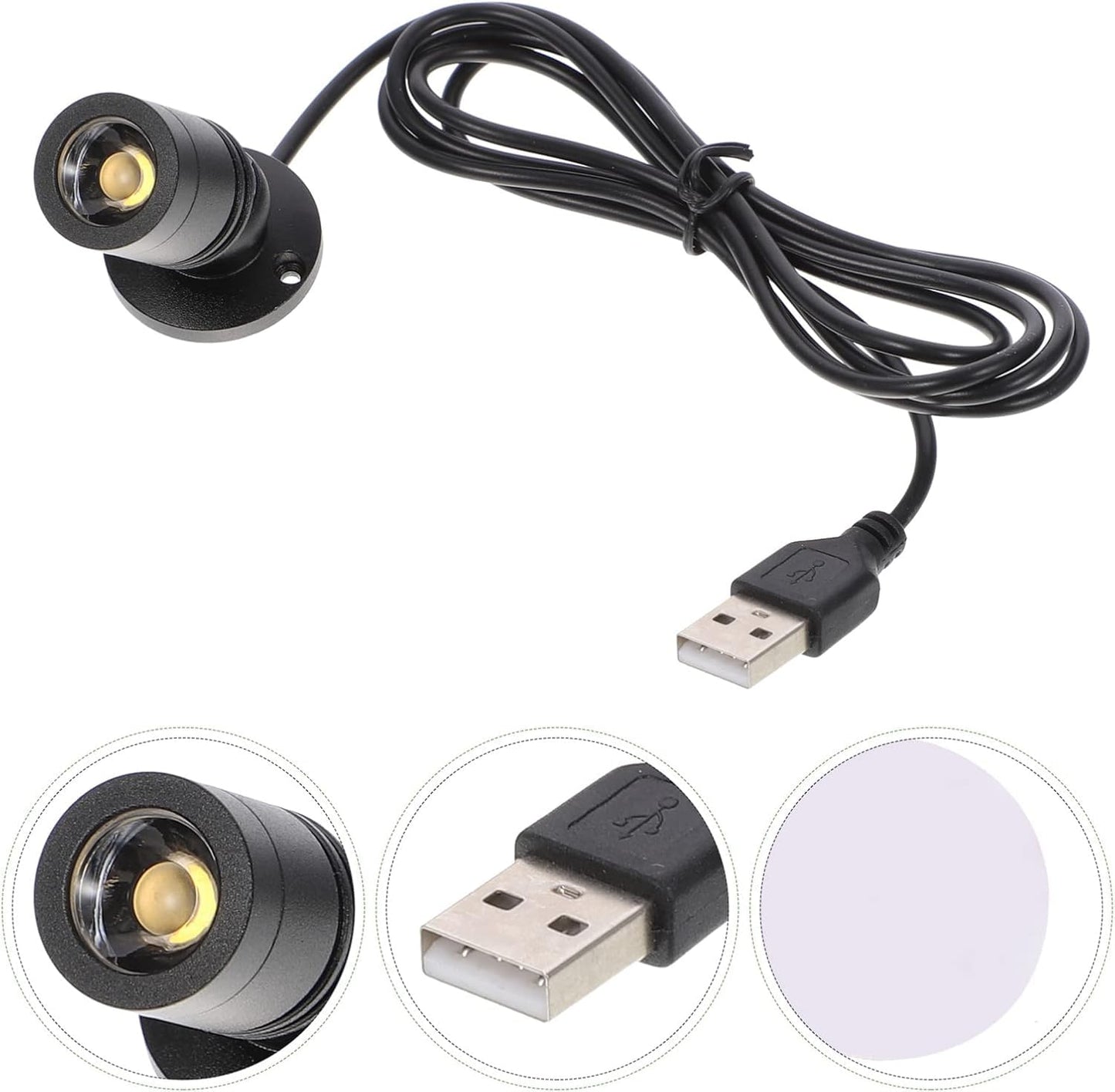 L&M LUJOMTL Small Spotlight, Display Cabinet LED Spotlight Indoor USB Powered(Warm White 3000K)