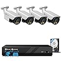 4COVR PoE Security Camera System 4K, 2 Way Audio Talk & Smart Color Night Vision, 4X 8MP Bullet PoE IP Camera IP67 Person Vehicle Detection, 8CH 4K