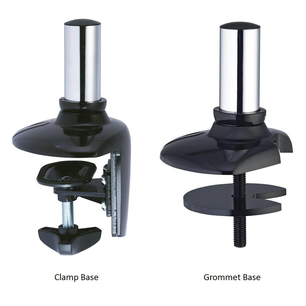 Cotytech Expandable Dual Desk Mount Spring Arm Grommet Base - Silver (DM-GSD12-G)