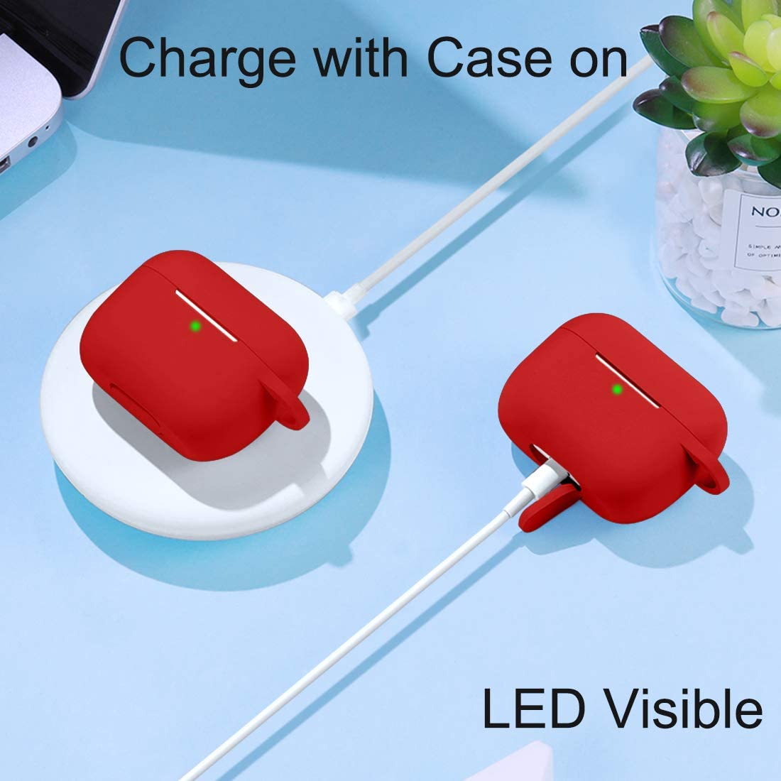 Lerobo for AirPods Pro 2 Case Cover,Shock-Proof Silicone Skin Full Protective Cover Compatible with Apple Airpod Pro Case,Supports Wireless Charging
