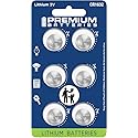 Premium Batteries CR1632 Battery 3V Lithium Coin Cell Child Safe (6 Pack)