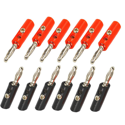12Pcs Black and Red Speaker Banana Jack Socket Female Panel Mounting Terminal, 4mm Banana Plug Connector