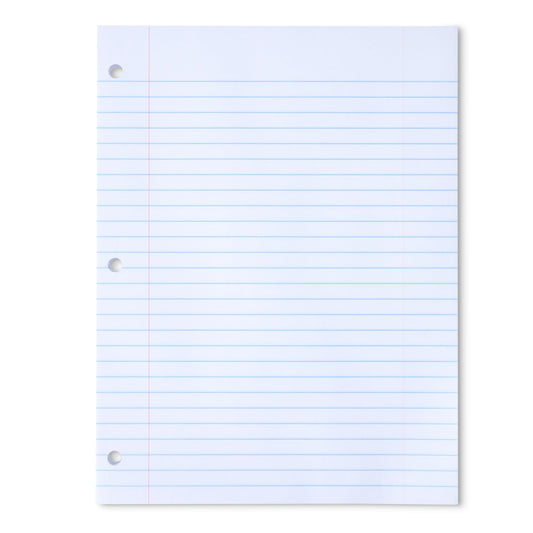 Amazon Basics Wide Ruled Loose Leaf Paper, 10.5" x 8", 150 Sheets, No Binding, White, 1-Pack