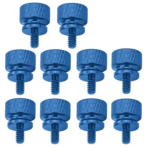 YATENG 10-pcs Anodized Aluminum Computer Case Thumbscrews (6-32 Thread) for Computer Cover/Power Supply/PCI Slots/Hard Drives DIY Personality