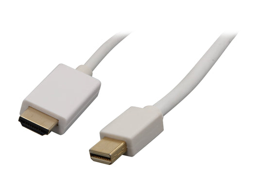 Nippon Labs MINIDP-HDMI-10 10-Feet Mini Display Port Male to HDMI Male 32 AWG Cable, White
