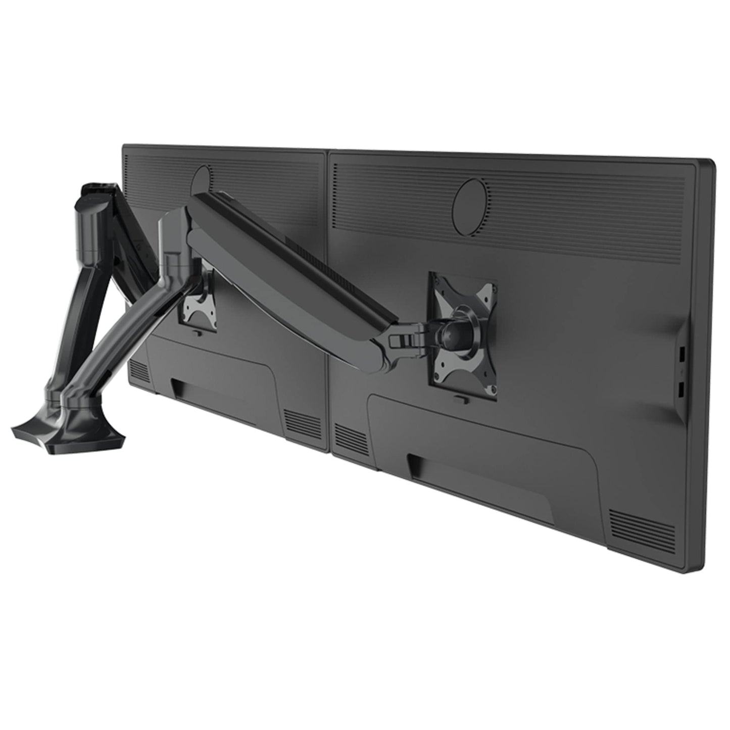 Progressive Desk Dual Gas Spring Monitor Mount Stand - Fits 10"-27" Monitors - ±180° Monitor Rotation - Arm Holds Up to 20 lbs per Arm