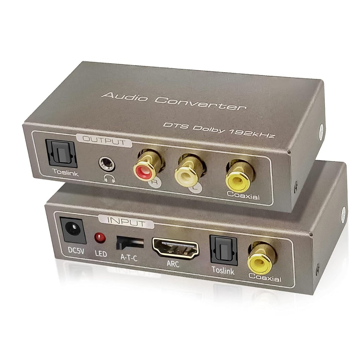 192KHz Multi Function Audio Converter, Tohilkel HDMI ARC or Toslink (Optical,SPDIF) or Coaxial to 3.5 mm Jack Stereo R/L Toslink (Optical,SPDIF)
